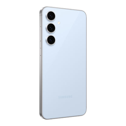 Samsung Galaxy S24 FE in Blue, front and back