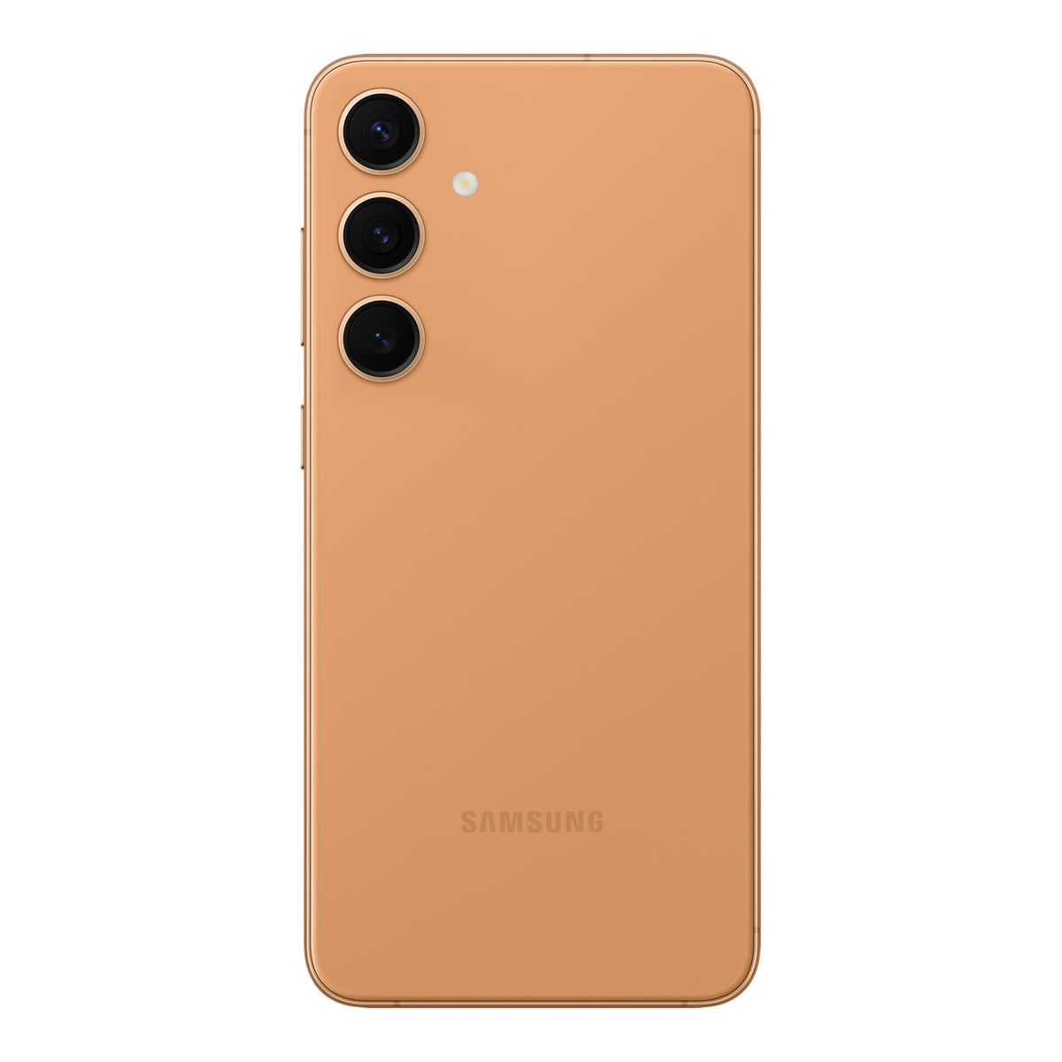 Samsung Galaxy S24+ in Sandstone Orange, front and back