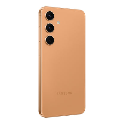 Samsung Galaxy S24 in Sandstone Orange, back (left)