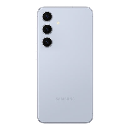Samsung Galaxy S24 in Sapphire Blue, front and back
