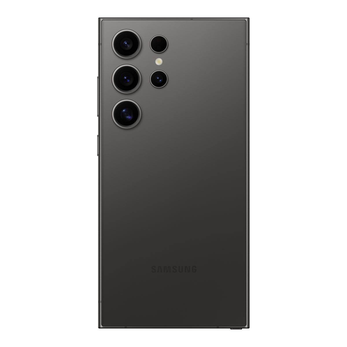 Samsung Galaxy S24 Ultra in Titanium Black, front and back
