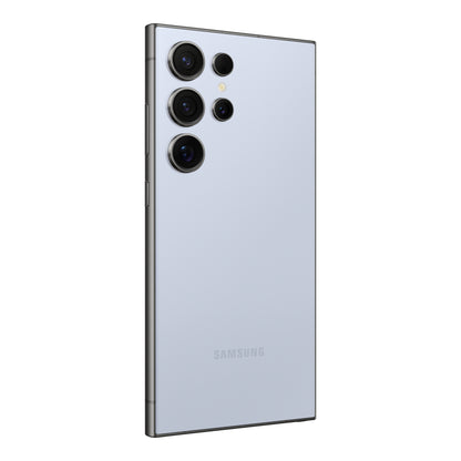 Samsung Galaxy S24 Ultra in Titanium Blue, back (left)