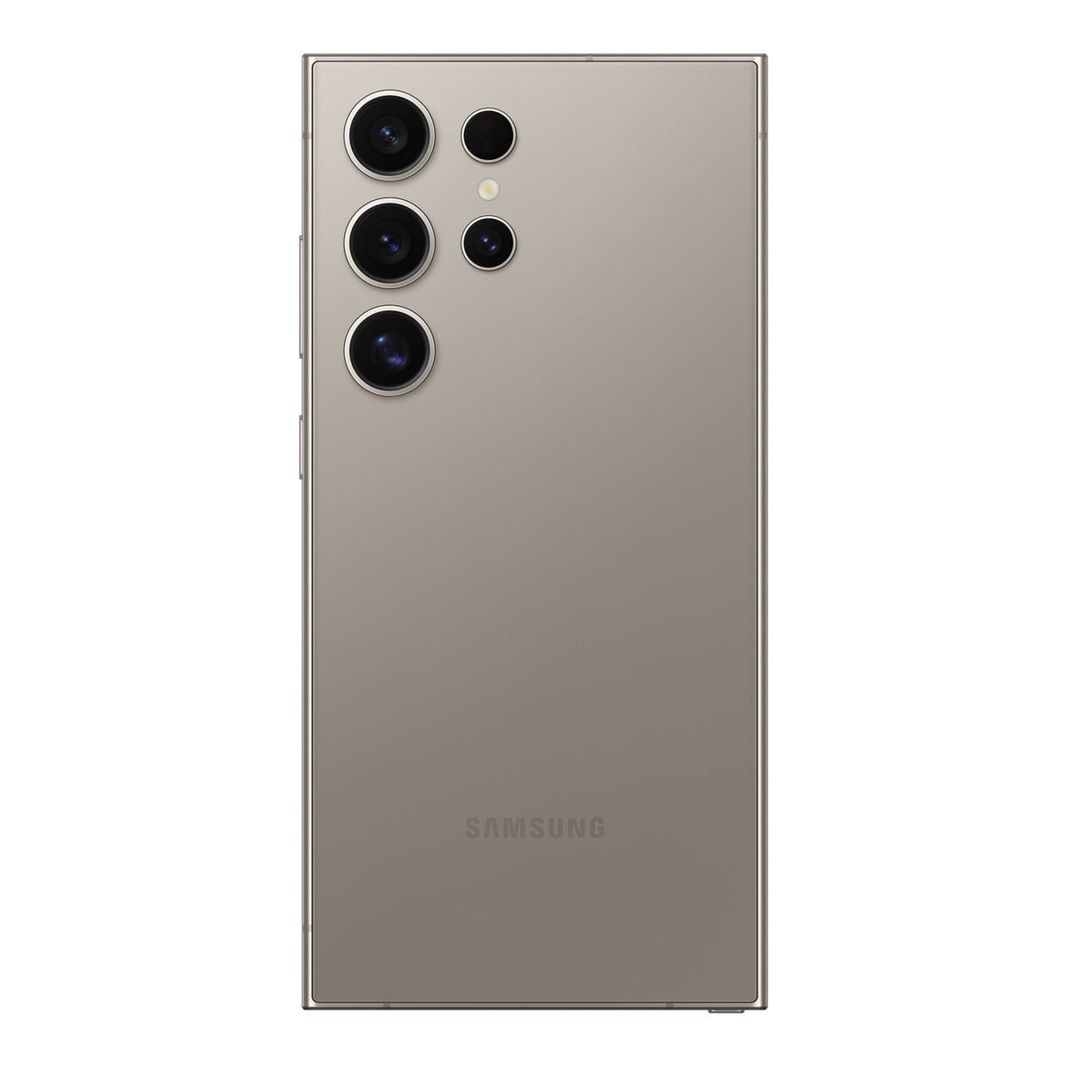 Samsung Galaxy S24 Ultra in Titanium Grey, front and back