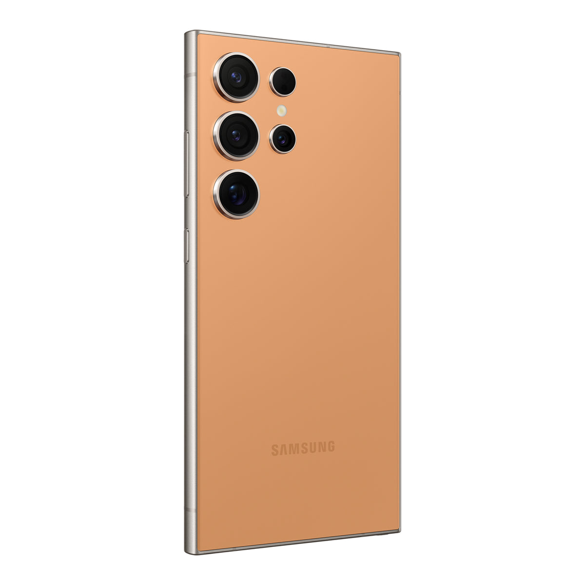 Samsung Galaxy S24 Ultra in Titanium Orange, back (left)
