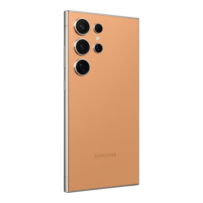 Samsung Galaxy S24 Ultra in Titanium Orange, back (left)