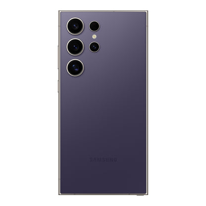 Samsung Galaxy S24 Ultra in Titanium Violet, front and back
