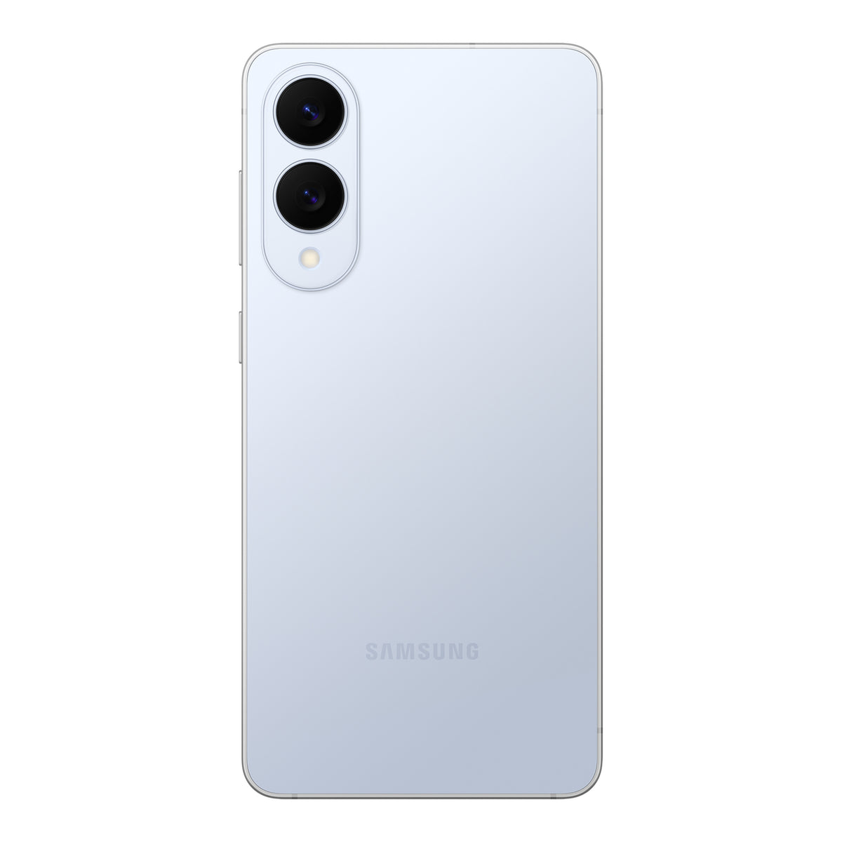 Samsung Galaxy S25 Edge in Titanium Icyblue, front and back