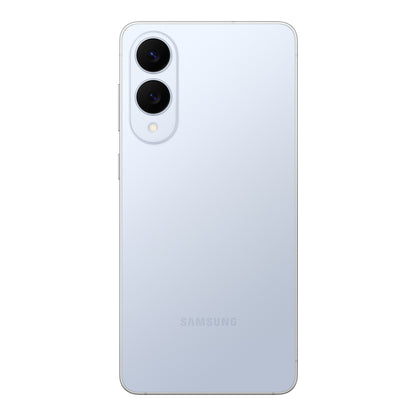 Samsung Galaxy S25 Edge in Titanium Icyblue, front and back