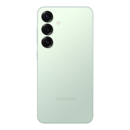 Samsung Galaxy S25 in Mint, front and back