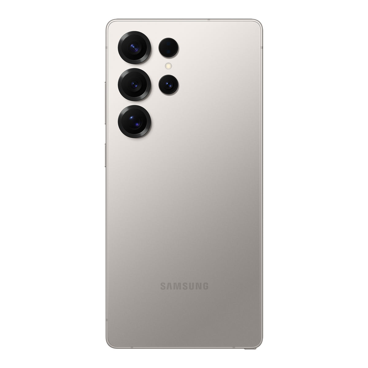Samsung Galaxy S25 Ultra in Titanium Grey, front and back