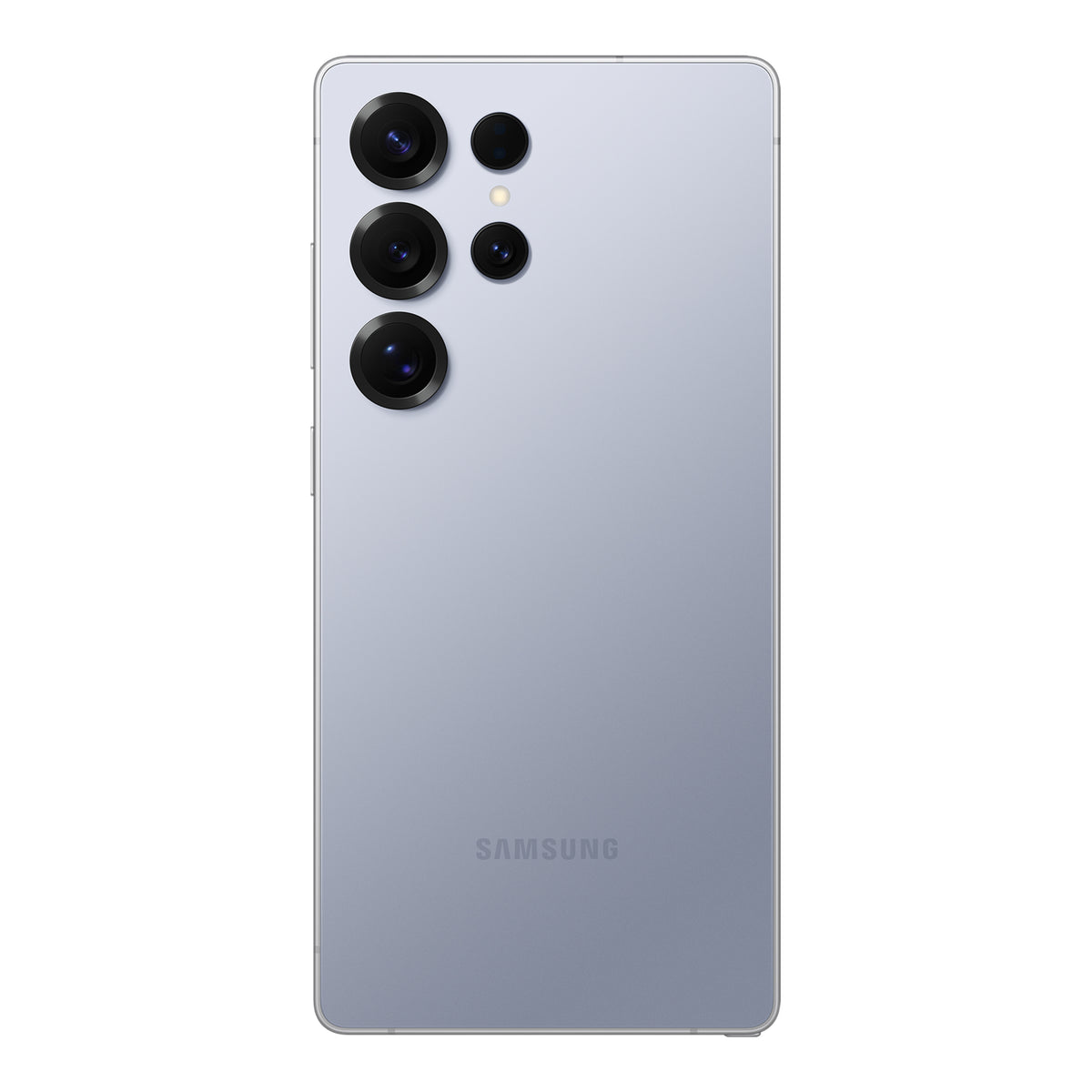Samsung Galaxy S25 Ultra in Titanium Silverblue, front and back