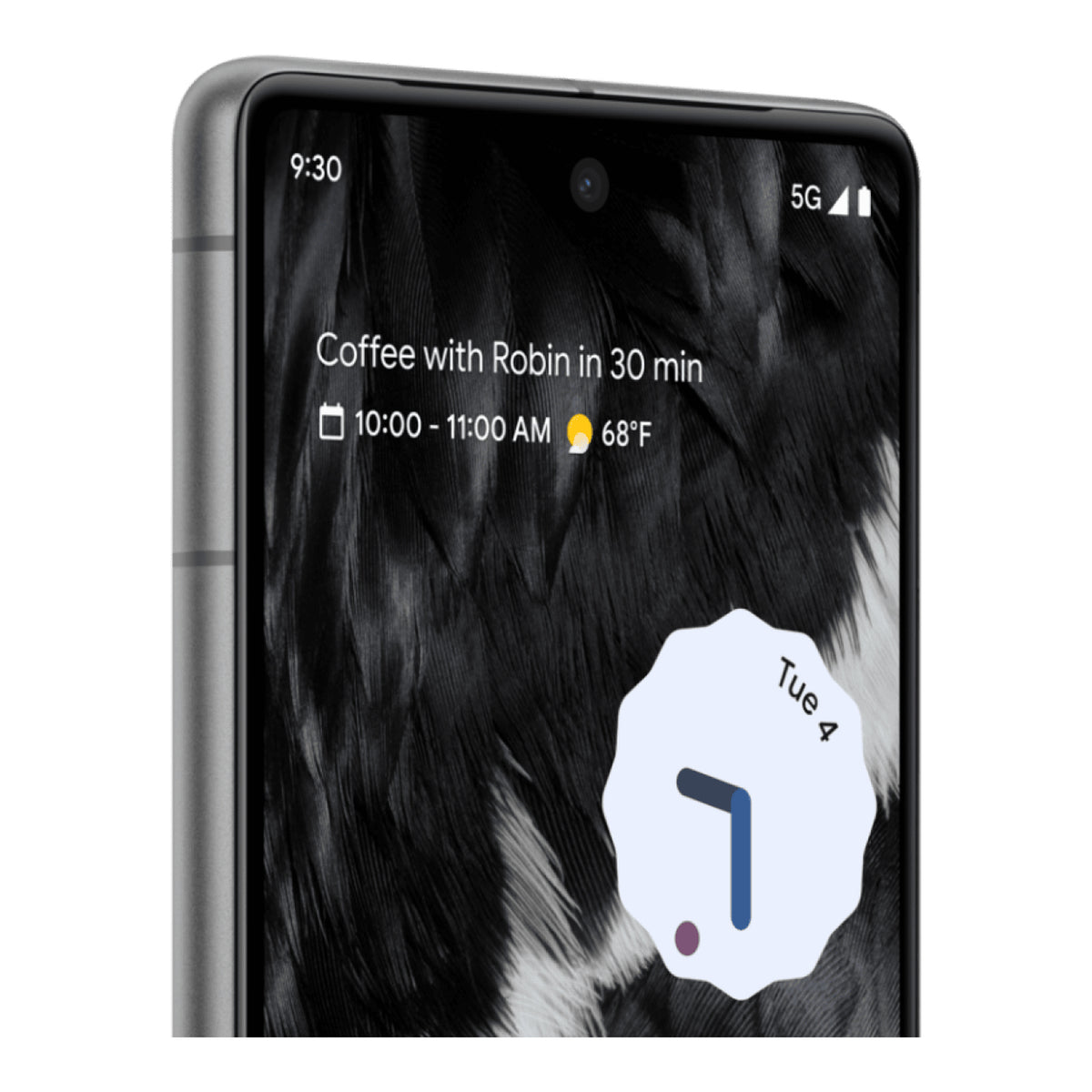 Google Pixel 7 in Obsidian, angled view