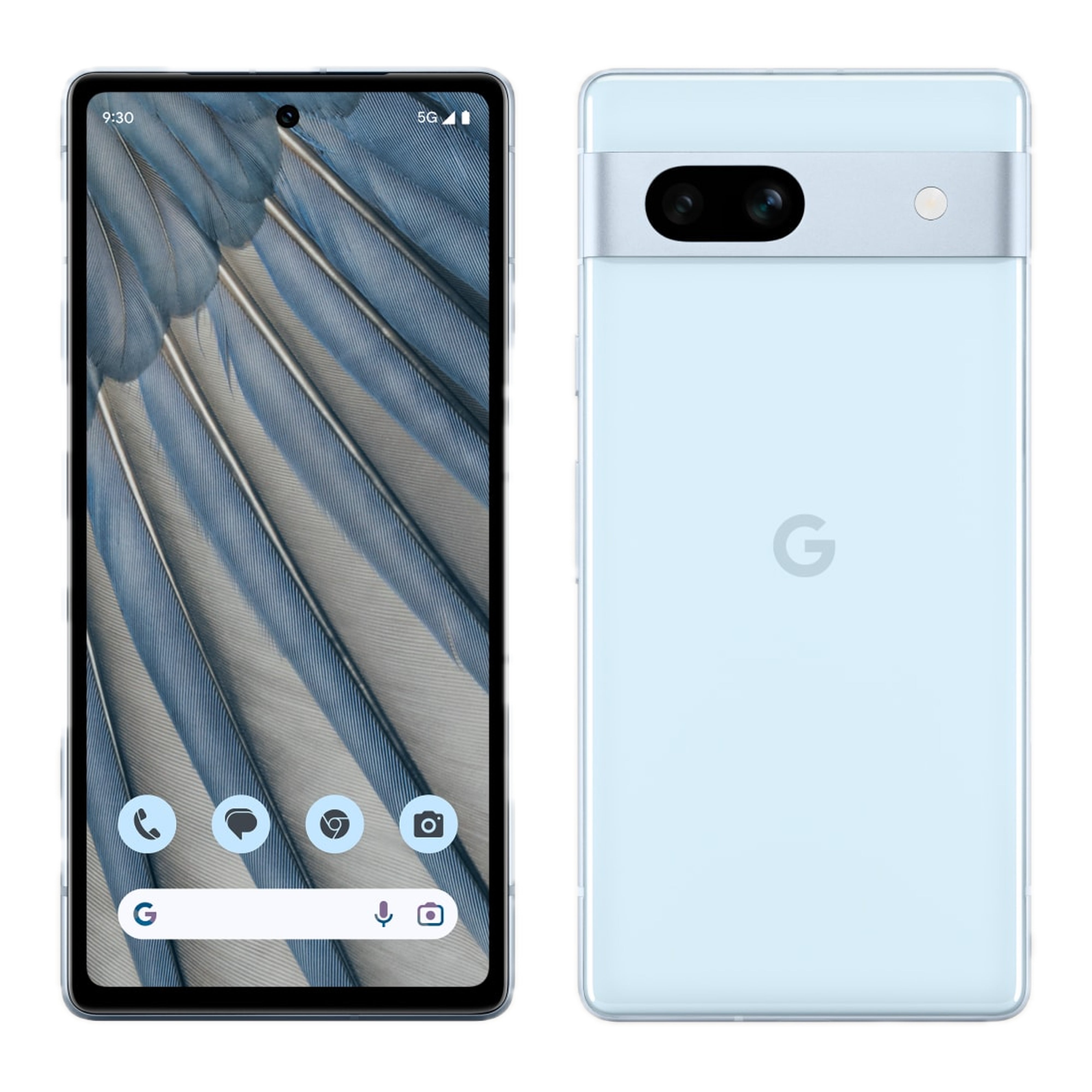 Google Pixel 7a in Sea, front and back
