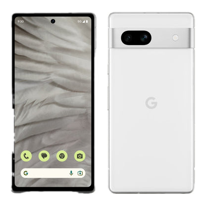 Google Pixel 7a in Snow, front and back