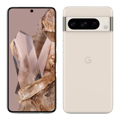 Google Pixel 8 Pro in Porcelain, front and back
