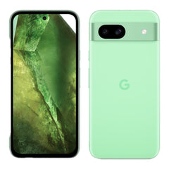 Google Pixel 8a in Aloe, front and back