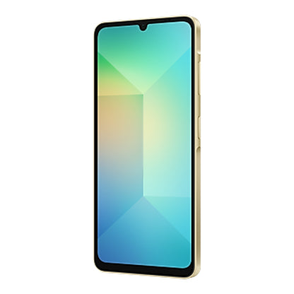 Samsung Galaxy A06 in Gold, front and back