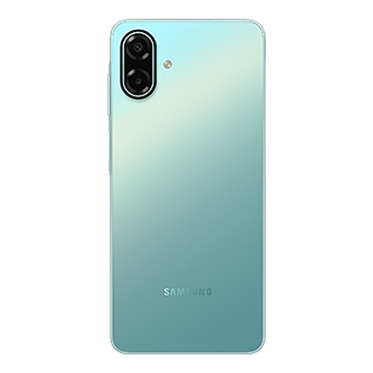 Samsung Galaxy A07 5G in Light Green, front and back
