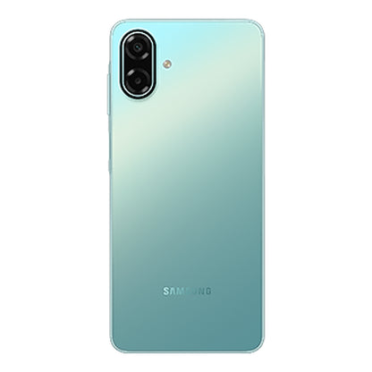 Samsung Galaxy A07 5G in Light Green, front and back