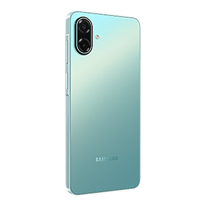 Samsung Galaxy A07 5G in Light Green, front and back