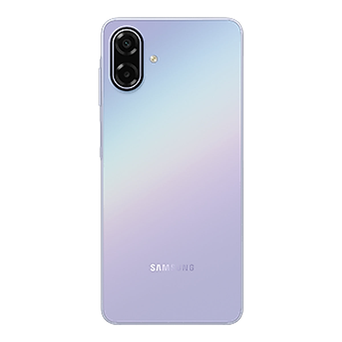 Samsung Galaxy A07 5G in Light Violet, front and back