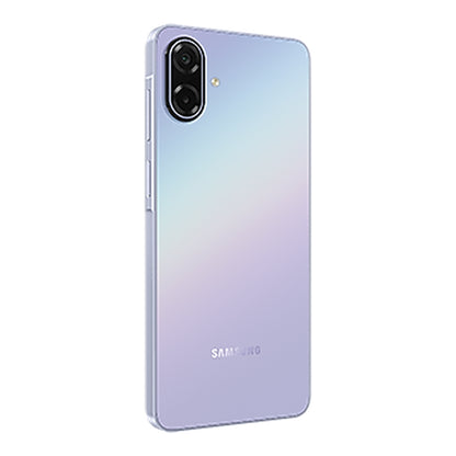 Samsung Galaxy A07 5G in Light Violet, front and back