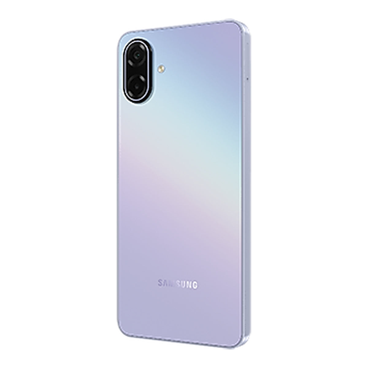 Samsung Galaxy A07 5G in Light Violet, front and back