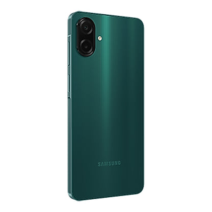 Samsung Galaxy A07 in Green, front and back