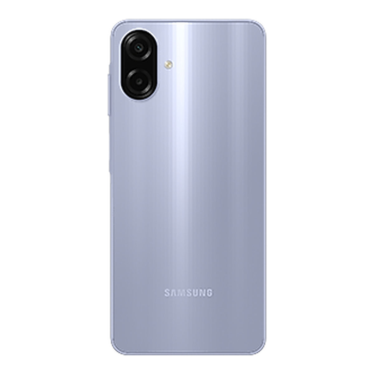 Samsung Galaxy A07s in Light Violet, front and back