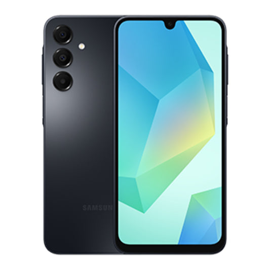 Samsung Galaxy A16 4G in Black, front and back view