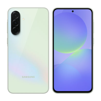 Samsung Galaxy A36 5G in Awesome Lime, front and back view
