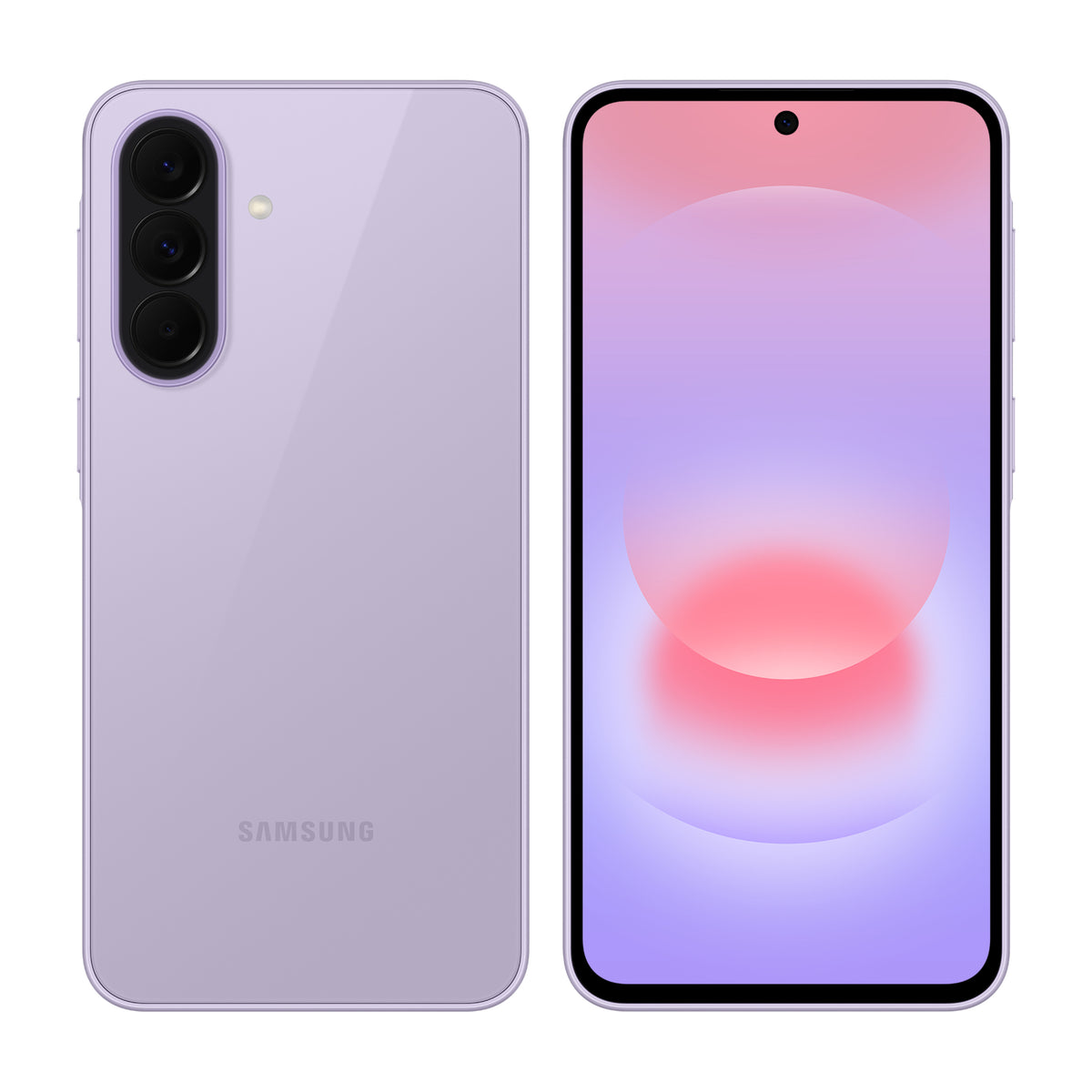 Samsung Galaxy A37 5G 128GB in Awesome Lavender, front and back view
