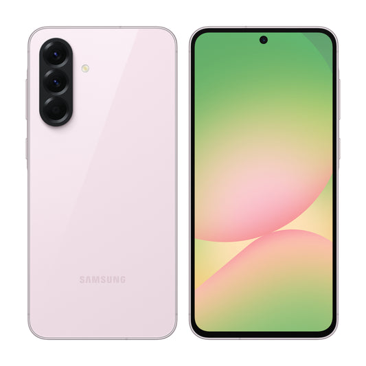 Samsung Galaxy A56 5G in Awesome Pink, front and back view