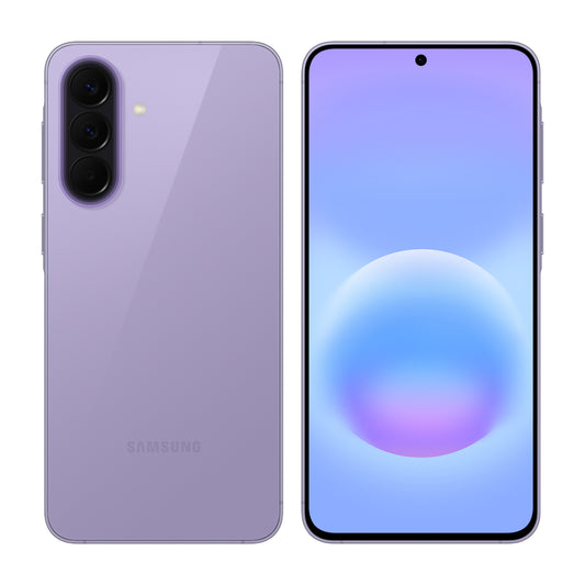 Samsung Galaxy A57 5G 256GB in Awesome Lilac, front and back view