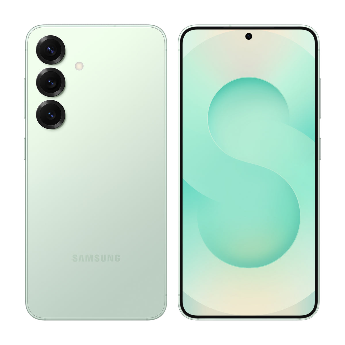Samsung Galaxy S25 in mint, front and back view