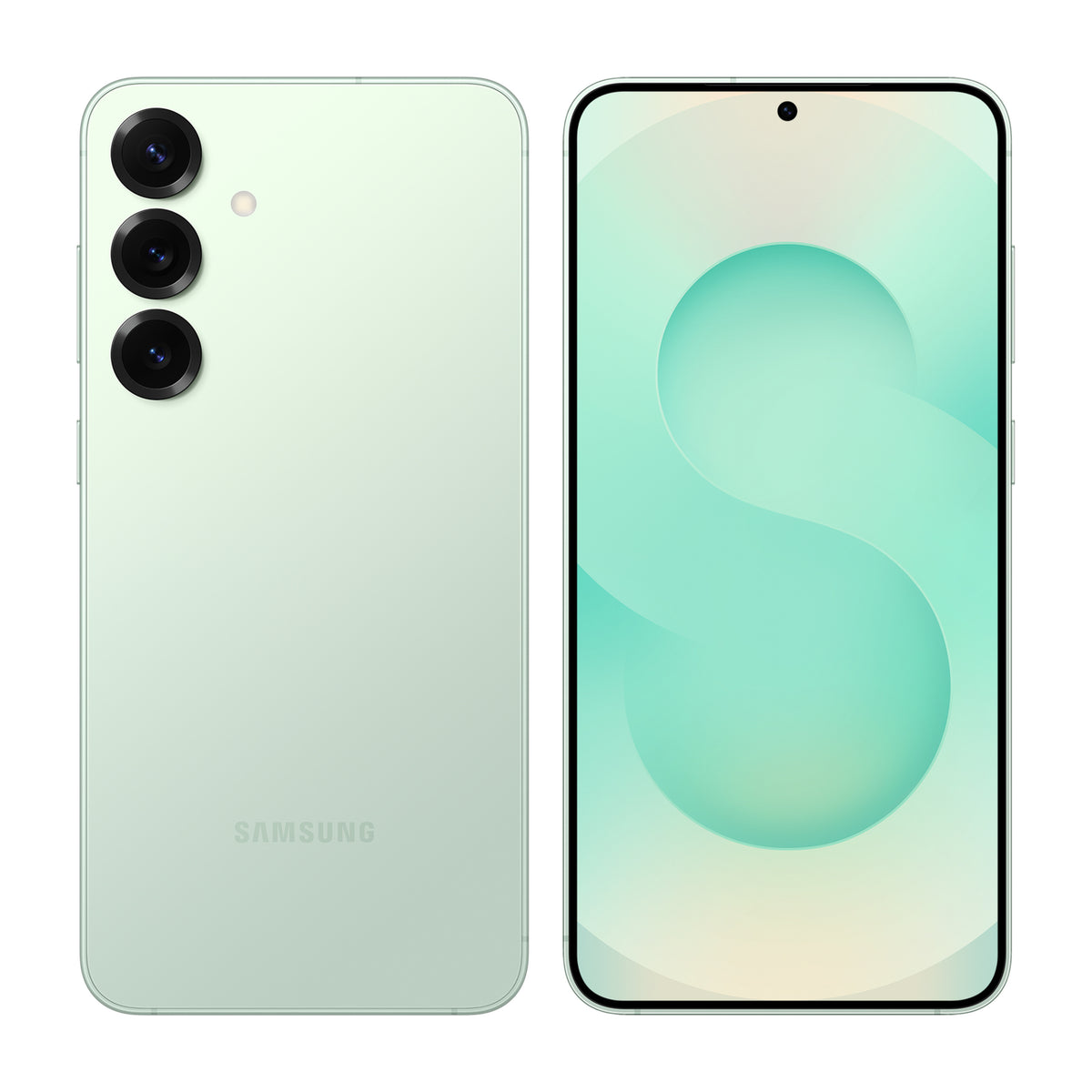 Samsung Galaxy S25 Plus in mint, front and back view