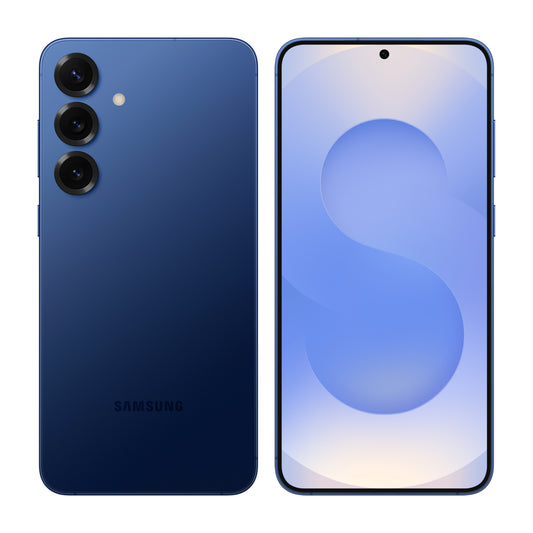 Samsung Galaxy S25 Plus in Navy, front and back view
