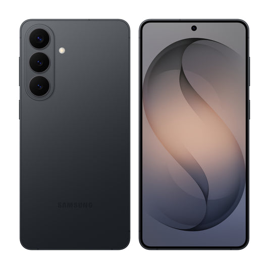Samsung Galaxy S26+ in Black, front and back view