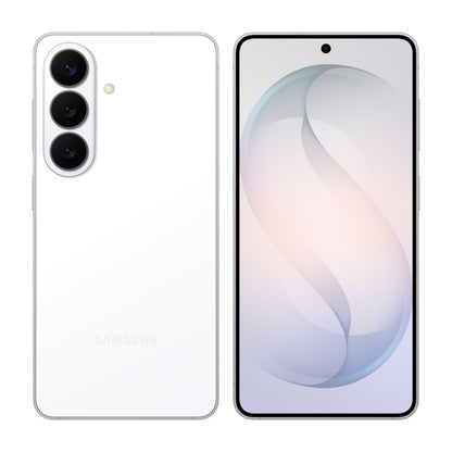 Samsung Galaxy S26 in White, front and back view