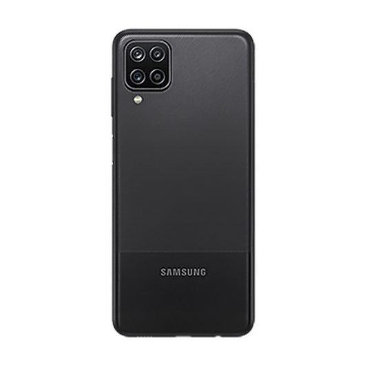 Samsung Galaxy A12 in Black, front and back view