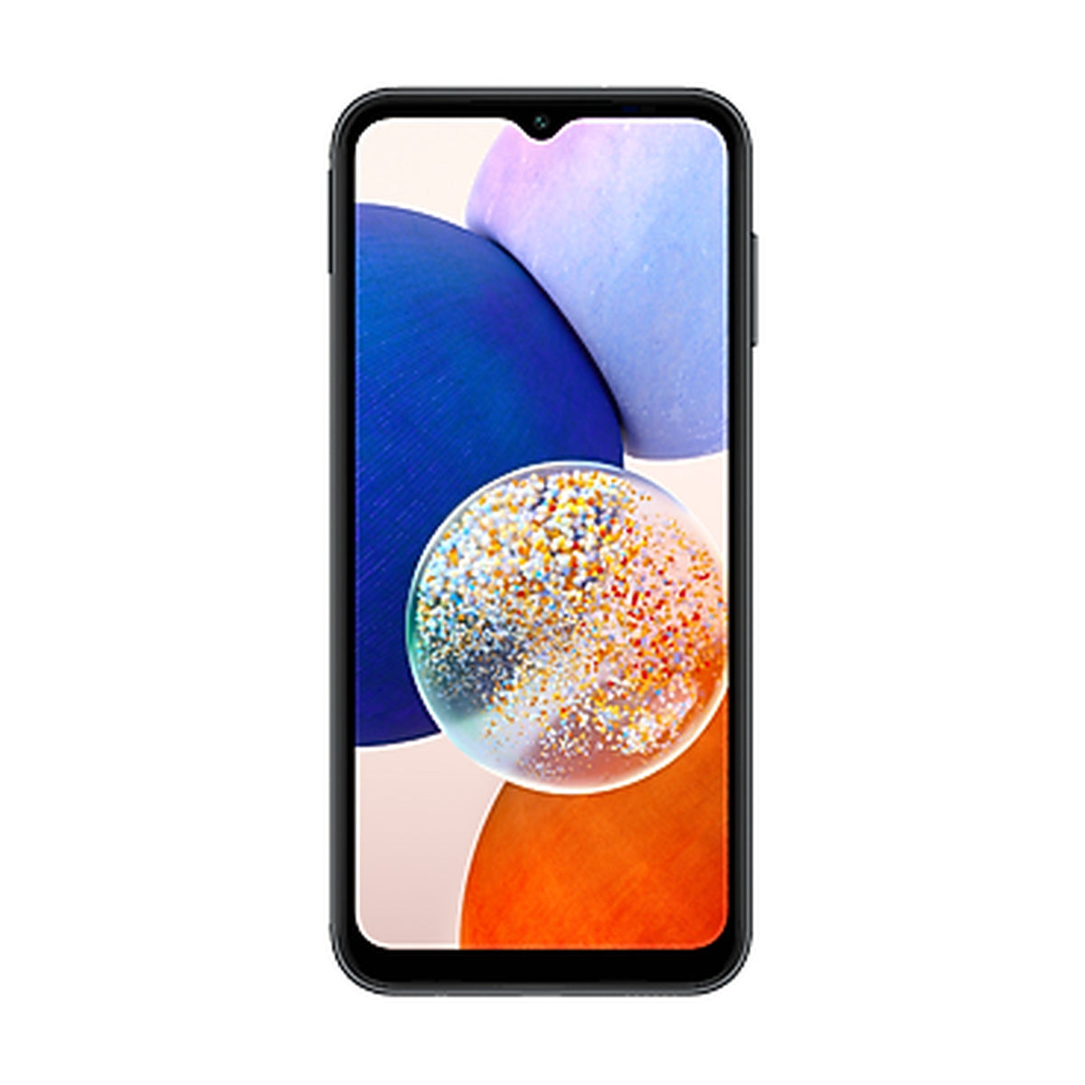 Samsung Galaxy A14 5G in Black, front and back view