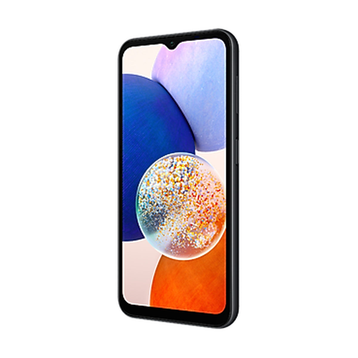 Samsung Galaxy A14 5G in Black, front and back view