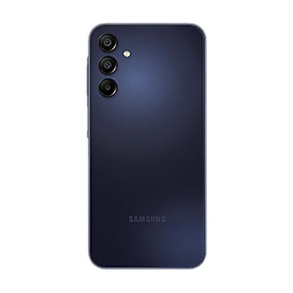 Samsung Galaxy A15 5G in Black, front and back view